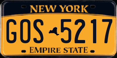 NY license plate GOS5217