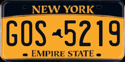 NY license plate GOS5219