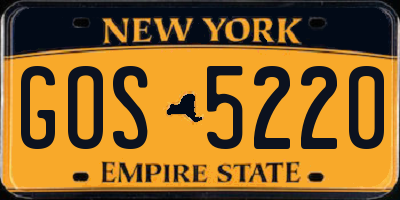 NY license plate GOS5220