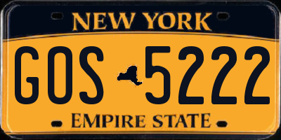 NY license plate GOS5222