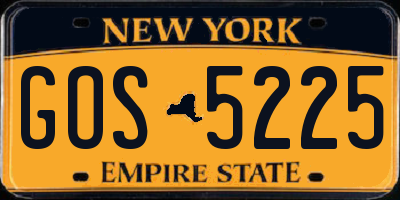 NY license plate GOS5225