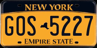 NY license plate GOS5227