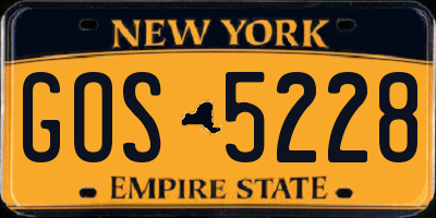 NY license plate GOS5228