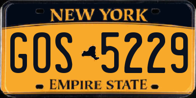 NY license plate GOS5229