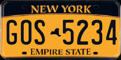 NY license plate GOS5234