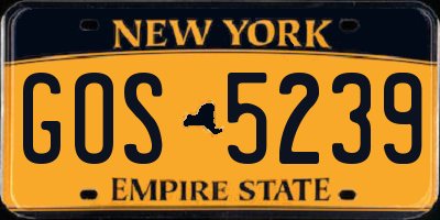 NY license plate GOS5239