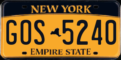 NY license plate GOS5240