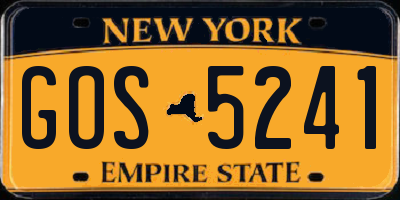 NY license plate GOS5241