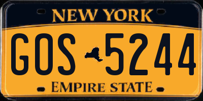 NY license plate GOS5244