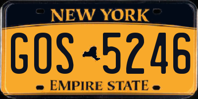 NY license plate GOS5246