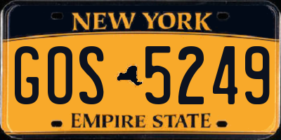 NY license plate GOS5249