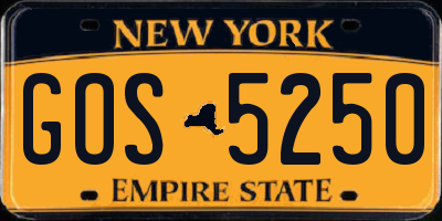 NY license plate GOS5250