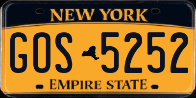 NY license plate GOS5252