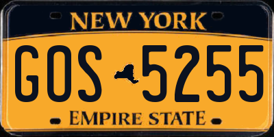 NY license plate GOS5255