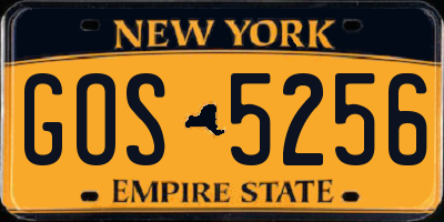 NY license plate GOS5256