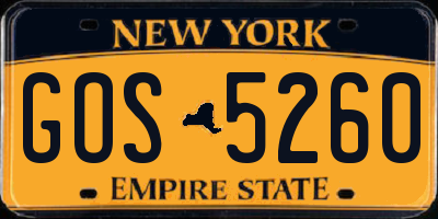 NY license plate GOS5260