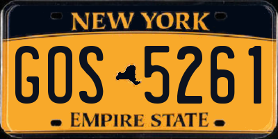 NY license plate GOS5261