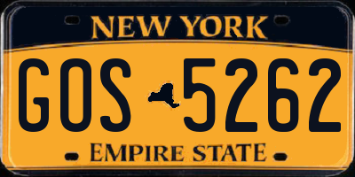NY license plate GOS5262
