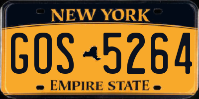 NY license plate GOS5264