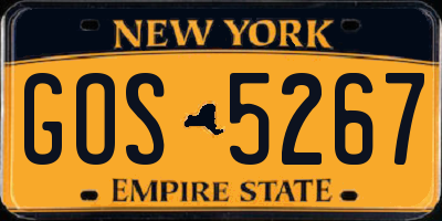 NY license plate GOS5267