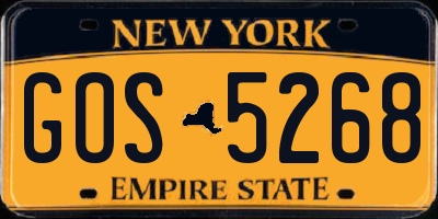 NY license plate GOS5268