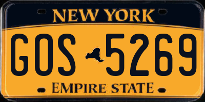 NY license plate GOS5269