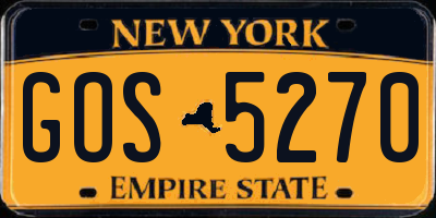 NY license plate GOS5270