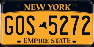 NY license plate GOS5272