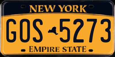 NY license plate GOS5273