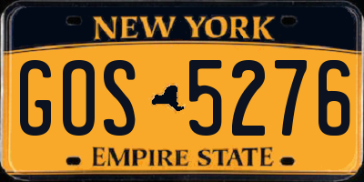 NY license plate GOS5276