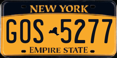 NY license plate GOS5277