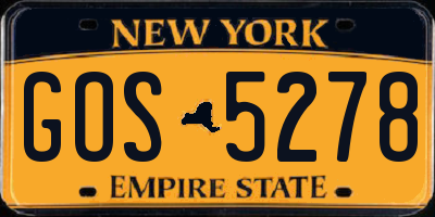 NY license plate GOS5278