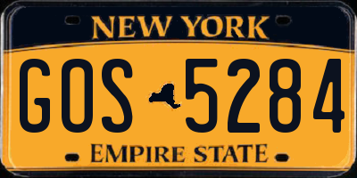NY license plate GOS5284
