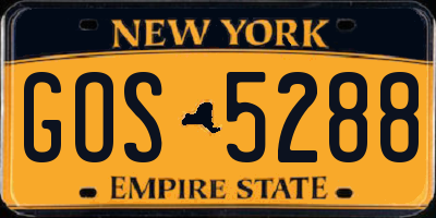 NY license plate GOS5288