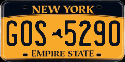 NY license plate GOS5290