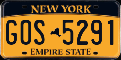 NY license plate GOS5291