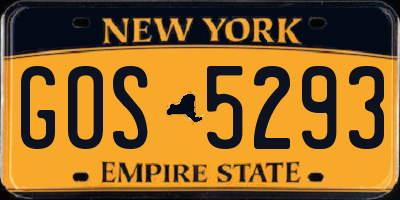 NY license plate GOS5293