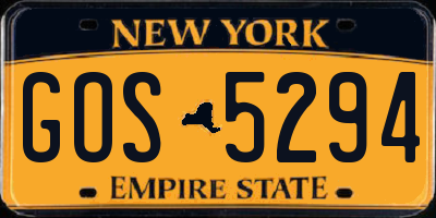 NY license plate GOS5294