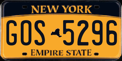 NY license plate GOS5296