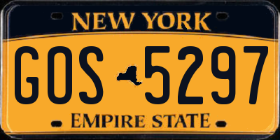 NY license plate GOS5297