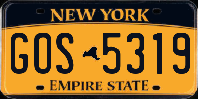 NY license plate GOS5319