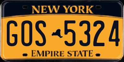 NY license plate GOS5324