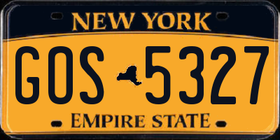 NY license plate GOS5327