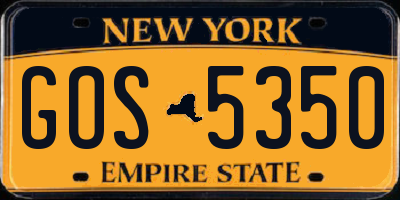 NY license plate GOS5350