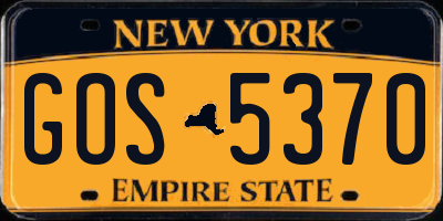 NY license plate GOS5370