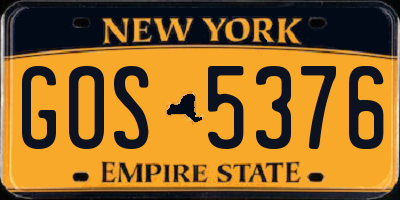 NY license plate GOS5376