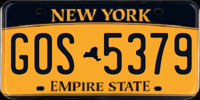 NY license plate GOS5379
