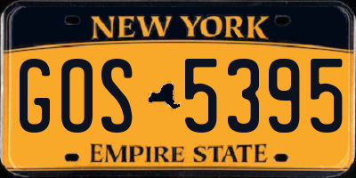 NY license plate GOS5395