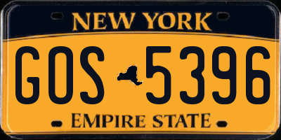 NY license plate GOS5396
