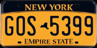 NY license plate GOS5399